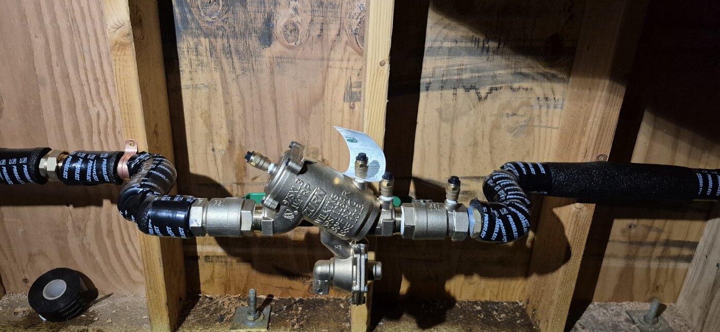 Water service and backflow installation completed by Pro-Tech Plumbing